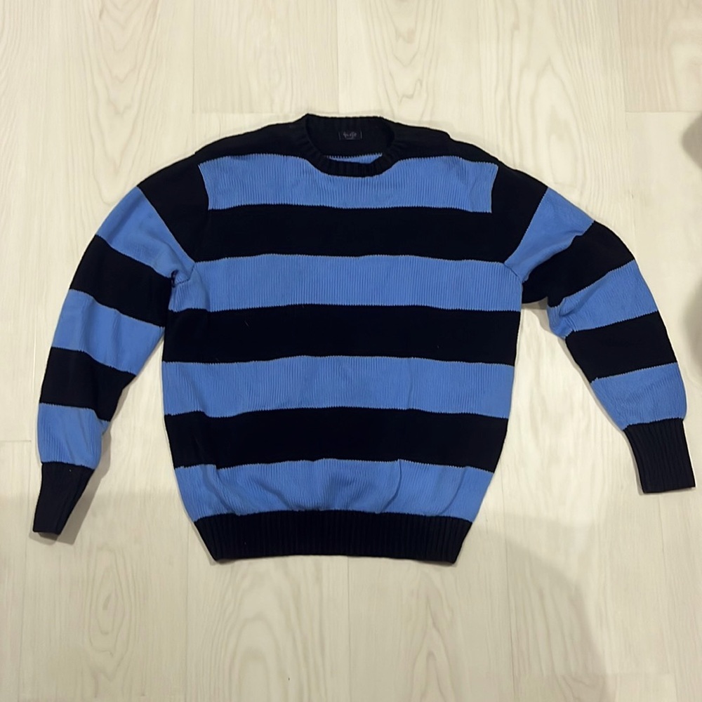 John Galt Light Blue and Navy Sweater